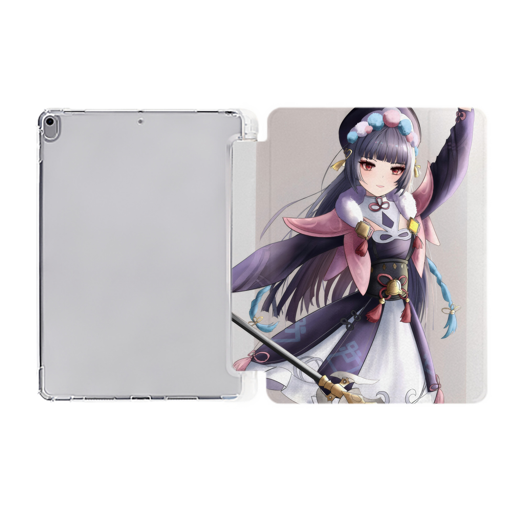 げんし神 genshin IPad ケース ペン収納付き 三つ折りスタンド PUレザー×シリコン 対応機種9.5/10.5/10.9インチ